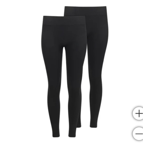 Lemon Pants - Two (2) Pairs Lemon Fleece Lined Leggings Black Size Small
